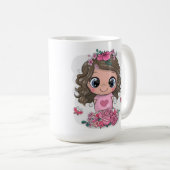 Jolie petite fille photoshop dessiner Mug (Devant droit)