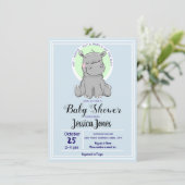 Jolie petite Hippo Baby Shower Invitations (Debout devant)