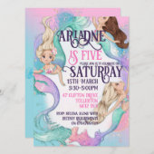 Jolie Petite Sirène Invitations (Devant / Derrière)