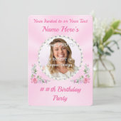 Jolie, PHOTO Anniversaire carte d'invitation, pour (Debout devant)