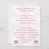 Jolie, PHOTO Anniversaire carte d'invitation, pour (Dos)