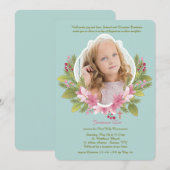 Jolie photo cadre floral Invitation (Devant / Derrière)