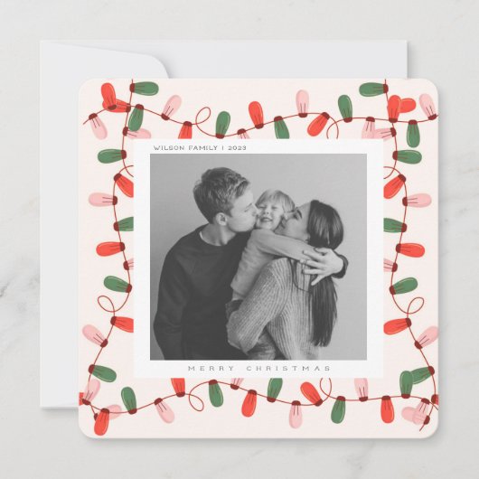 Jolie photo de famille de Noël carte de vœux de fê (Devant)