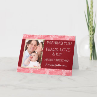 Jolie photo de famille rouge carte de vœux de Noël
