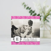 Jolie photo rose Invitation à la fête d'anniversai (Debout devant)