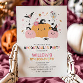 Jolie Pink Halloween Fête Anniversaire Invitation 