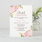 Jolie Pink Peony Bridal Luncheon Invitations (Debout devant)