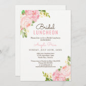 Jolie Pink Peony Bridal Luncheon Invitations (Devant / Derrière)