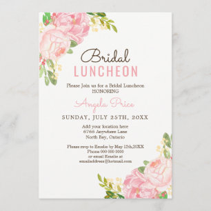 Jolie Pink Peony Bridal Luncheon Invitations