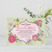 Jolie place Baby shower Invitation - framboise (Debout devant)