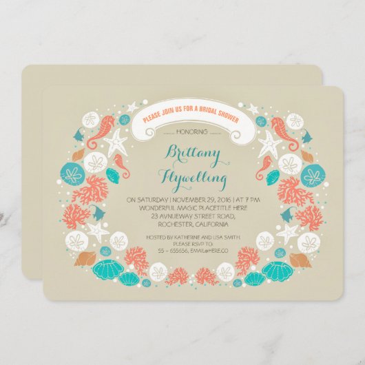 Jolie plage décontractée nuptiale invitations douc (Devant / Derrière)