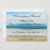 Jolie plage Ocean Waves Scene Faire-part de mariag (Devant)