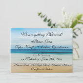 Jolie plage Ocean Waves Scene Faire-part de mariag (Debout devant)