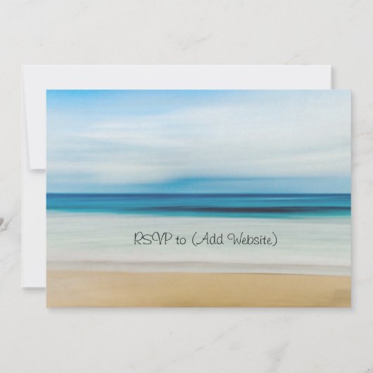 Jolie plage Ocean Waves Scene Faire-part de mariag (Dos)