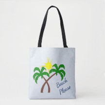 Jolie plage Palm Tree S'il vous plaît Sac fourre-t