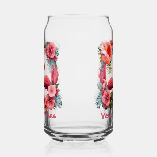 Jolie plage rose flamingo ajouter du texte (Gauche)