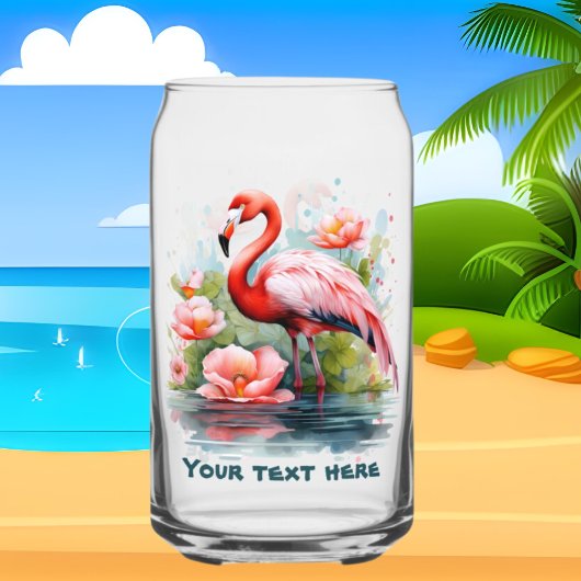 Jolie plage rose flamingo ajouter du texte