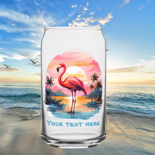 Jolie plage rose flamingo ajouter du texte