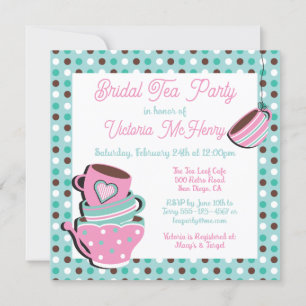 Jolie Poka point Tea Party Invitation