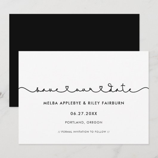 Jolie police de cœur connectés Carte de sauvegarde (Devant / Derrière)