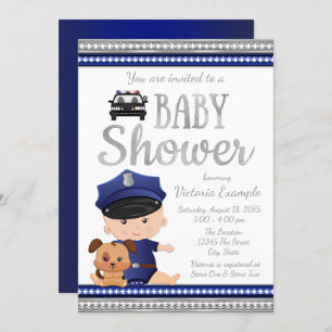 Jolie police pour les invitations à la douche pour