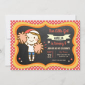 Jolie Pom-pom girl Fille Anniversaire Invitation (Devant)