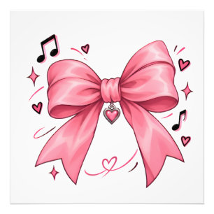 Jolie Poster de Ruban Rose Coquette Musical