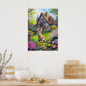 Jolie Poster Peinture de chasse aux oeufs de lapin (Cuisine)