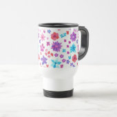 Jolie Poudre Fleur Hippy Voyage Mug (Devant droit)