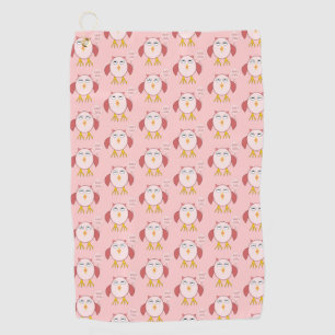 Jolie poupée rose fille Hibou serviette de golf