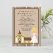 Jolie Première Fille Communion Par Invitation De L (Debout devant)