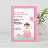 Jolie Princesse Anniversaire Fête Invitation (Debout devant)