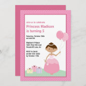 Jolie Princesse Anniversaire Fête Invitation (Devant / Derrière)