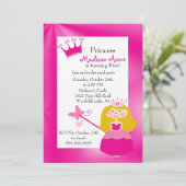 Jolie Princesse Anniversaire Fête Invitation (Debout devant)