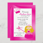 Jolie Princesse Anniversaire Fête Invitation (Devant / Derrière)