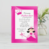 Jolie Princesse Anniversaire Fête Invitation (Debout devant)