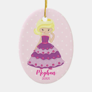 Jolie princesse blonde Ornement de Noël
