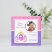 Jolie princesse Carriage Photo Birthday Invitation (Debout devant)
