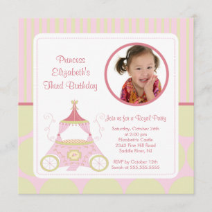 Jolie princesse Photo Birthday Invitation