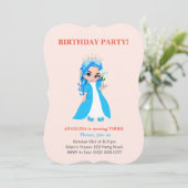 Jolie princesse sur une invitation d'anniversaire (Debout devant)