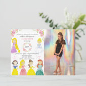 Jolie Princesses Invitation Anniversaire Avec Phot (Debout devant)
