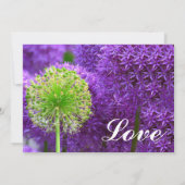 Jolie Purple et Green Flower Wedding Invitations (Dos)