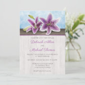Jolie Purple Lily Mariage Invitations (Debout devant)
