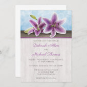 Jolie Purple Lily Mariage Invitations (Devant / Derrière)