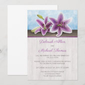 Jolie Réception Lily Violet Seulement Invitations (Devant / Derrière)