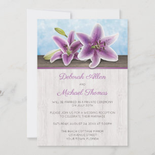Jolie Réception Lily Violet Seulement Invitations