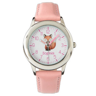 Jolie Red Fox Personnalisée Montre pour enfants