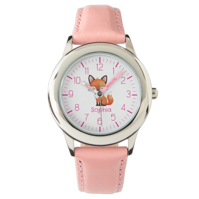 Jolie Red Fox Personnalisée Montre pour enfants (devant)