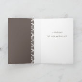 Jolie Robe Rose Serez-Vous Ma Fille Fleur ? Carte (Intérieur)