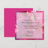 Jolie rose azalea fleurs invitations mariage (Devant / Derrière)